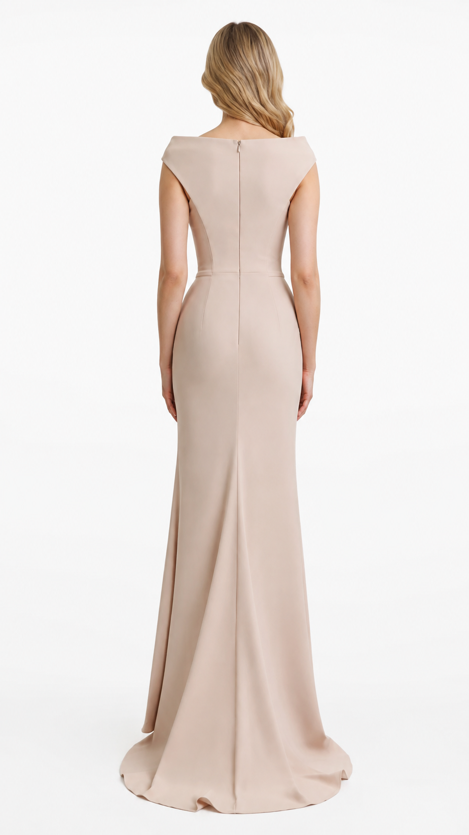 Champagne Crystal Embellished Evening Dress – LORÉVIA