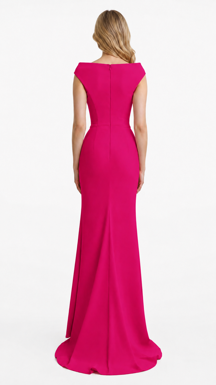 Champagne Crystal Embellished Evening Dress – LORÉVIA
