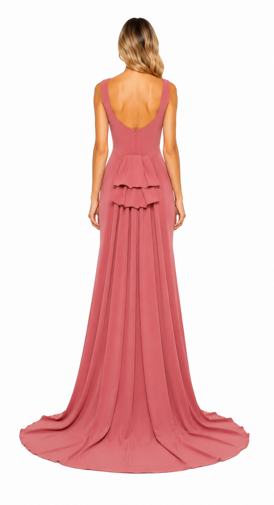 Dusty Rose Crystal Floral Evening Gown – ROSAVIA
