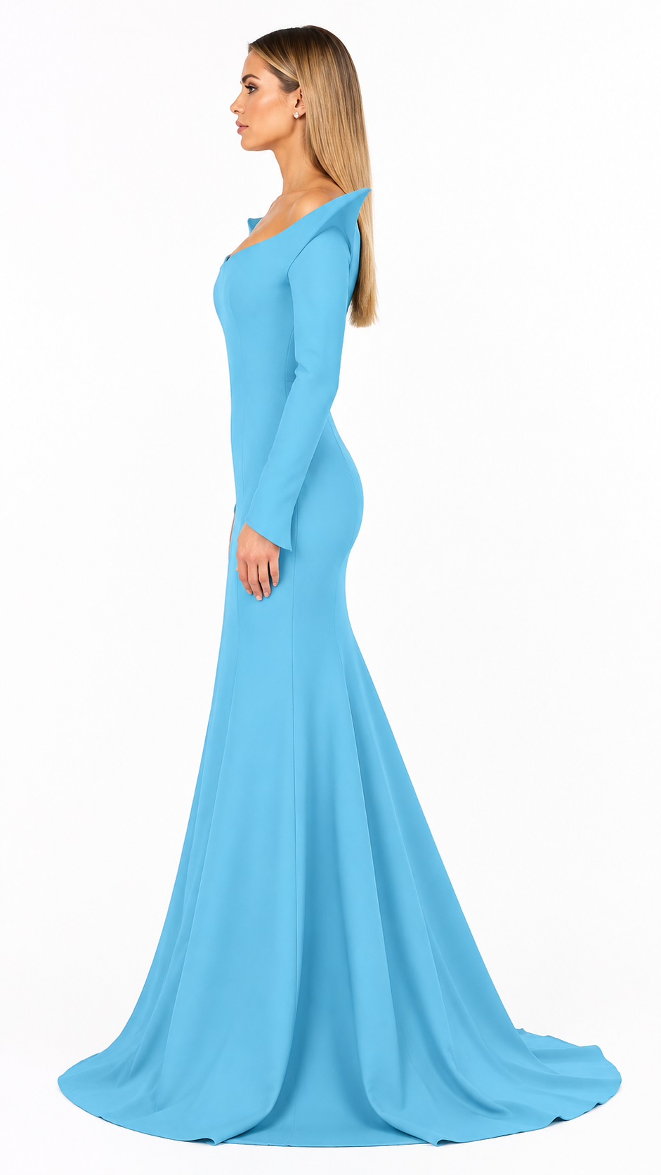 Royal Purple Sculpted Off-Shoulder Evening Gown – VELISSA