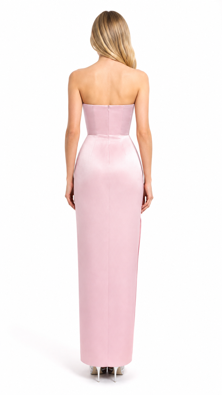 Blush Pink 3D Floral Petal Midi Dress – FLORISÉ
