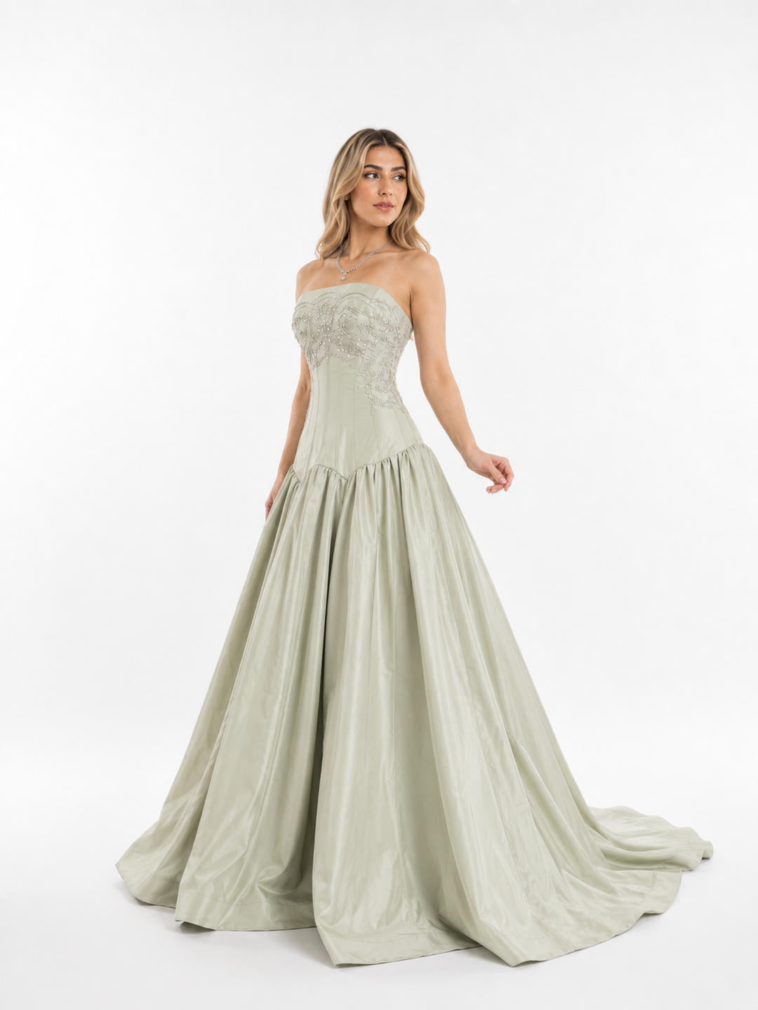 Crystal Embellished Corset Ball Gown – IVELORA