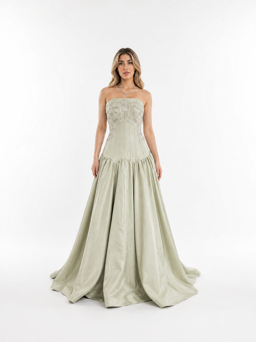 Crystal Embellished Corset Ball Gown – IVELORA