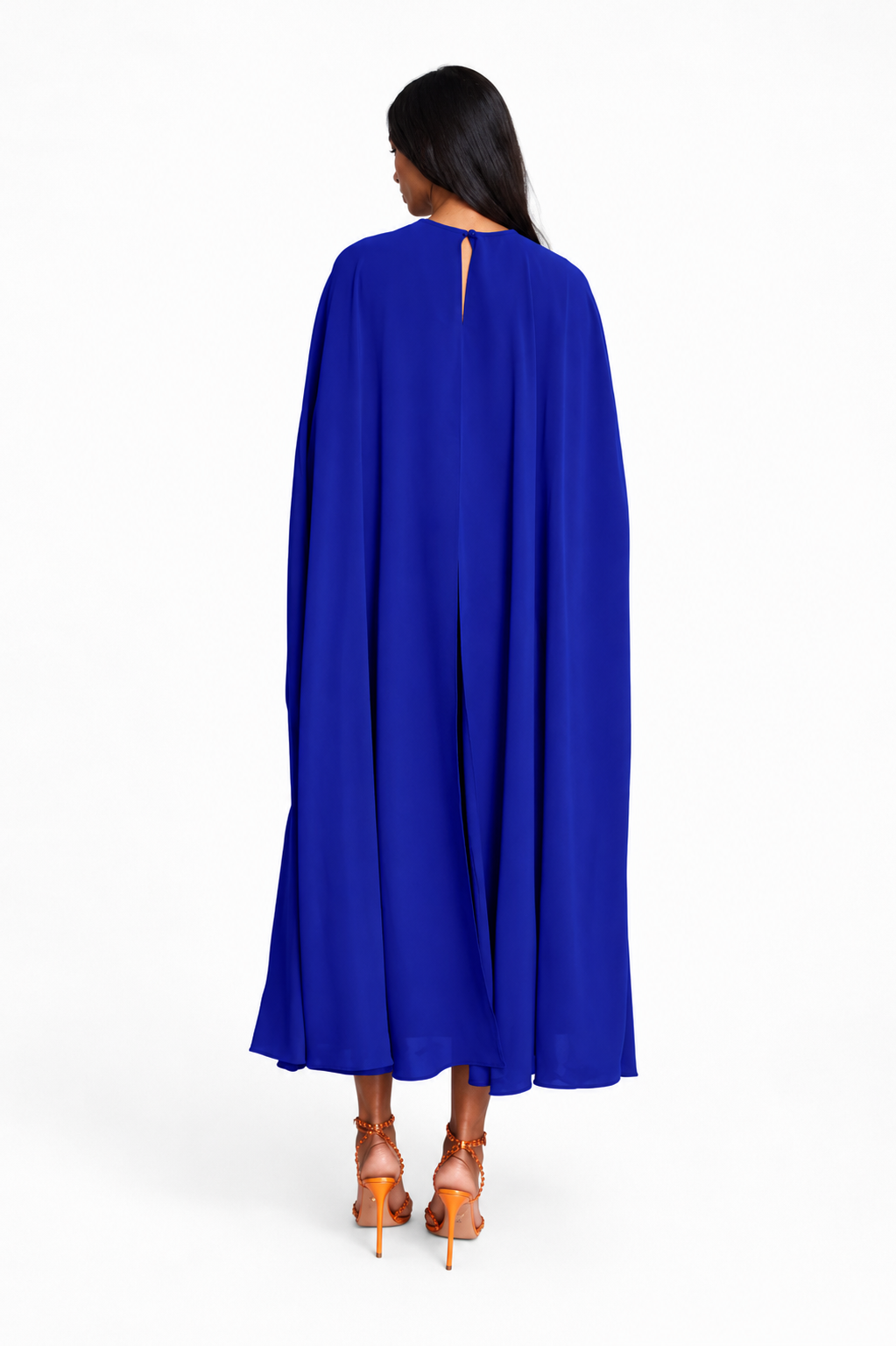 Draped Cape Midi Dress – COBALTA