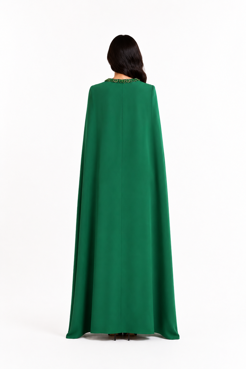 Embellished Cape Sleeve Maxi Dress – EMERALIS