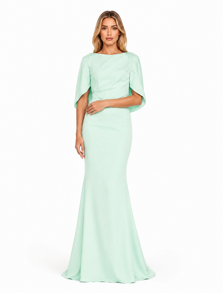Draped Cape Mermaid Maxi Dress – MINTELLA