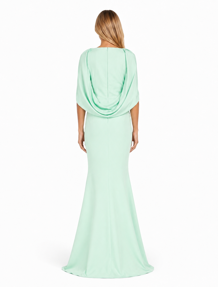 Draped Cape Mermaid Maxi Dress – MINTELLA