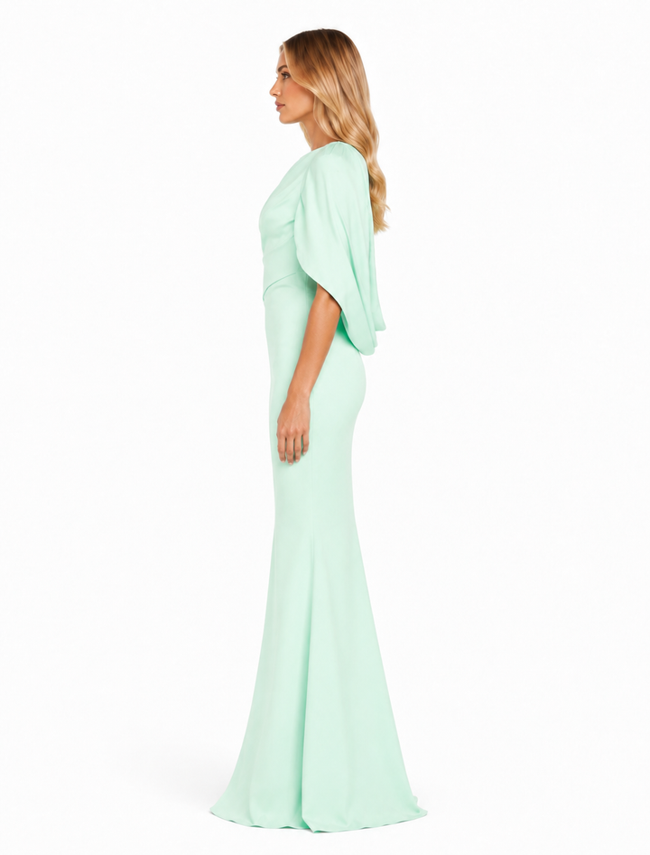 Draped Cape Mermaid Maxi Dress – MINTELLA
