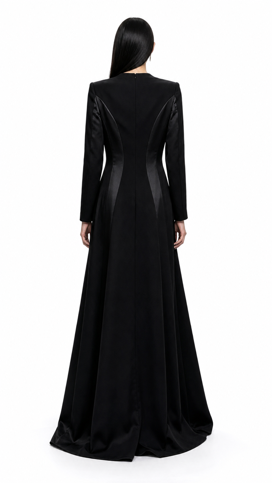 Black Crystal Trim V-Neck Mermaid Evening Dress – VIRE