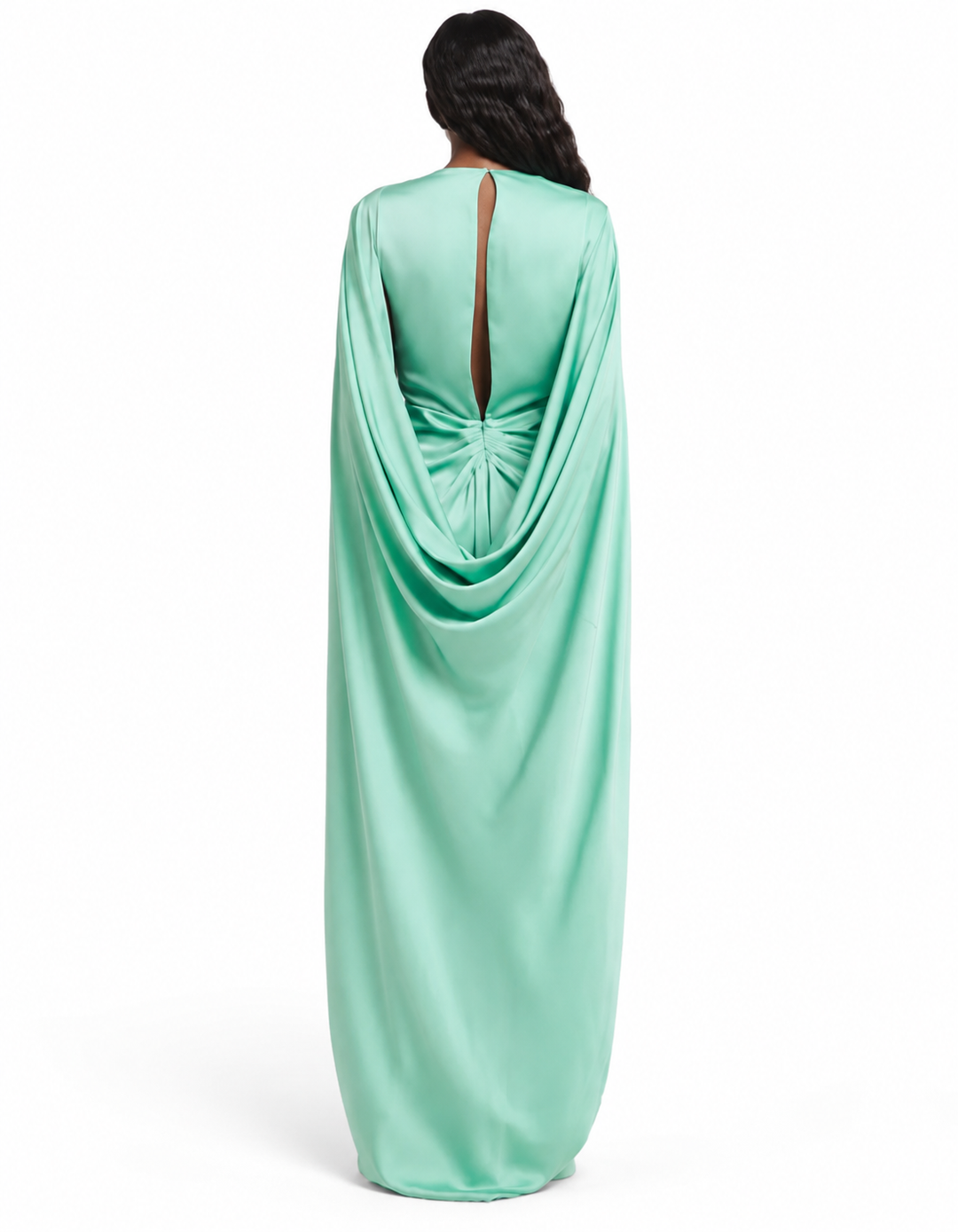 Satin Cape Knot Maxi Dress – TEALORA