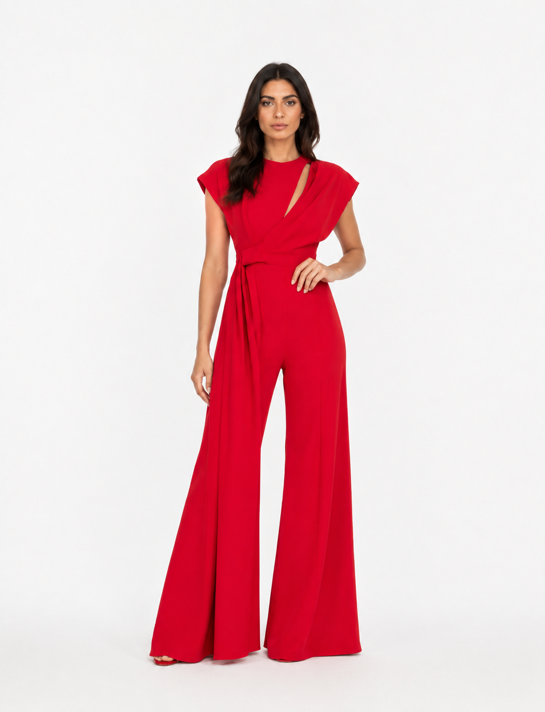 Draped Cutout Wide-Leg Jumpsuit – RUBERA