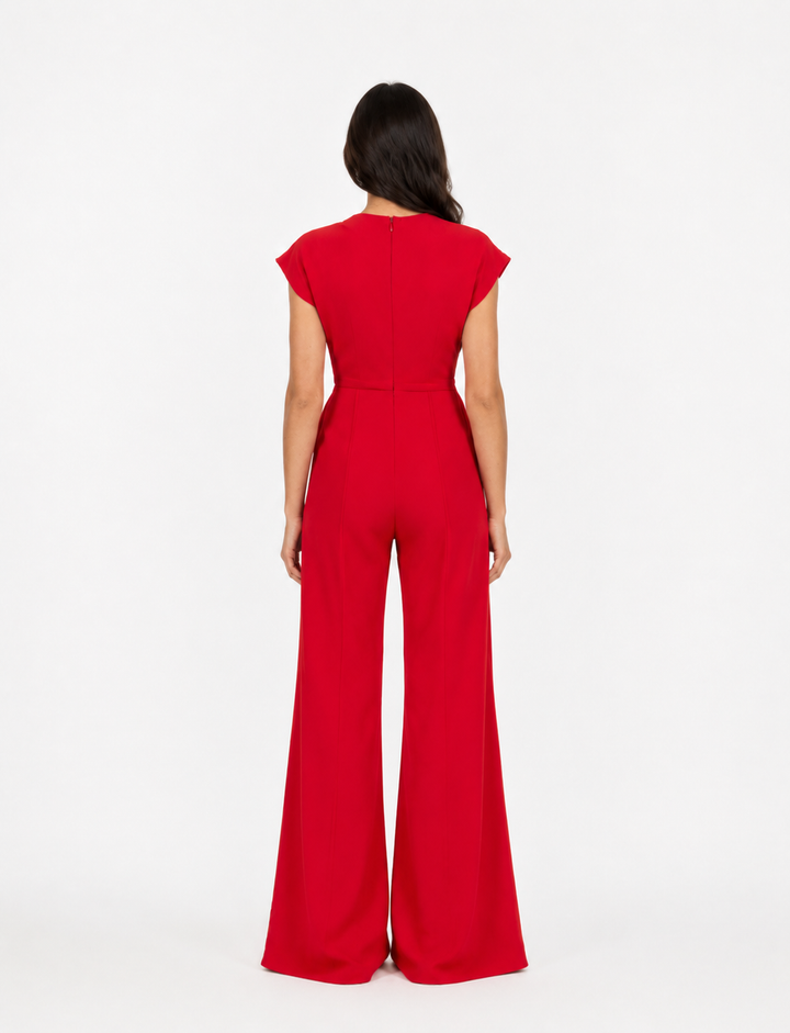 Draped Cutout Wide-Leg Jumpsuit – RUBERA