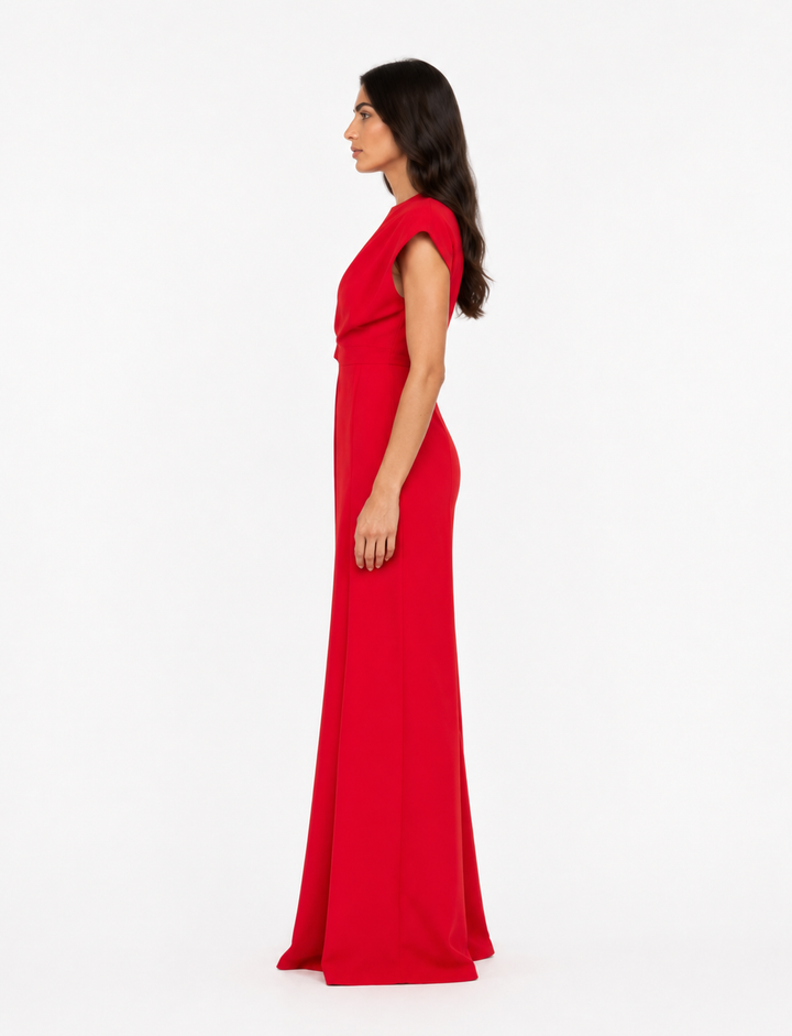 Draped Cutout Wide-Leg Jumpsuit – RUBERA