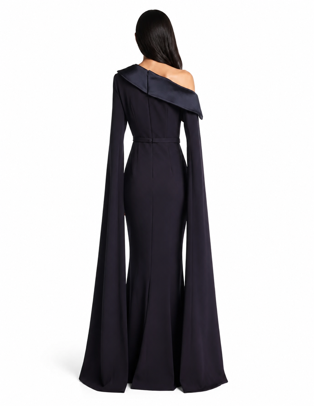 One-Shoulder Cape Mermaid Maxi Dress – NOIRELLE