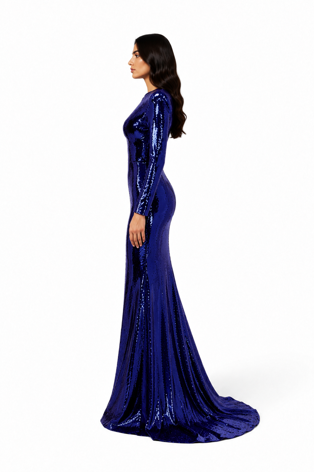 Sequin Long Sleeve Mermaid Gown – MIDNIGHTA