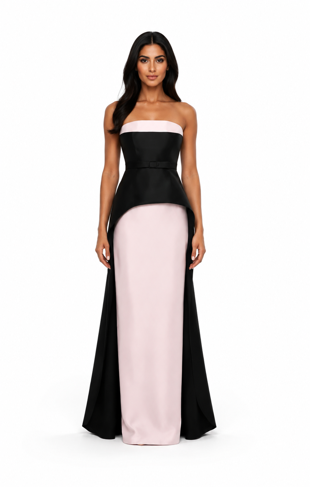 Strapless Peplum Column Maxi Dress – MONOELLE