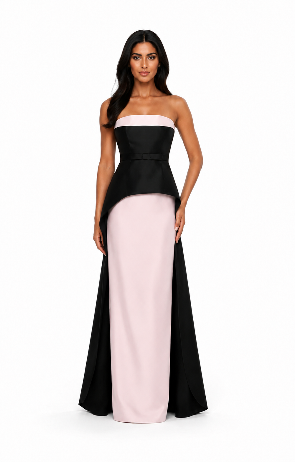 Strapless Peplum Column Maxi Dress – MONOELLE