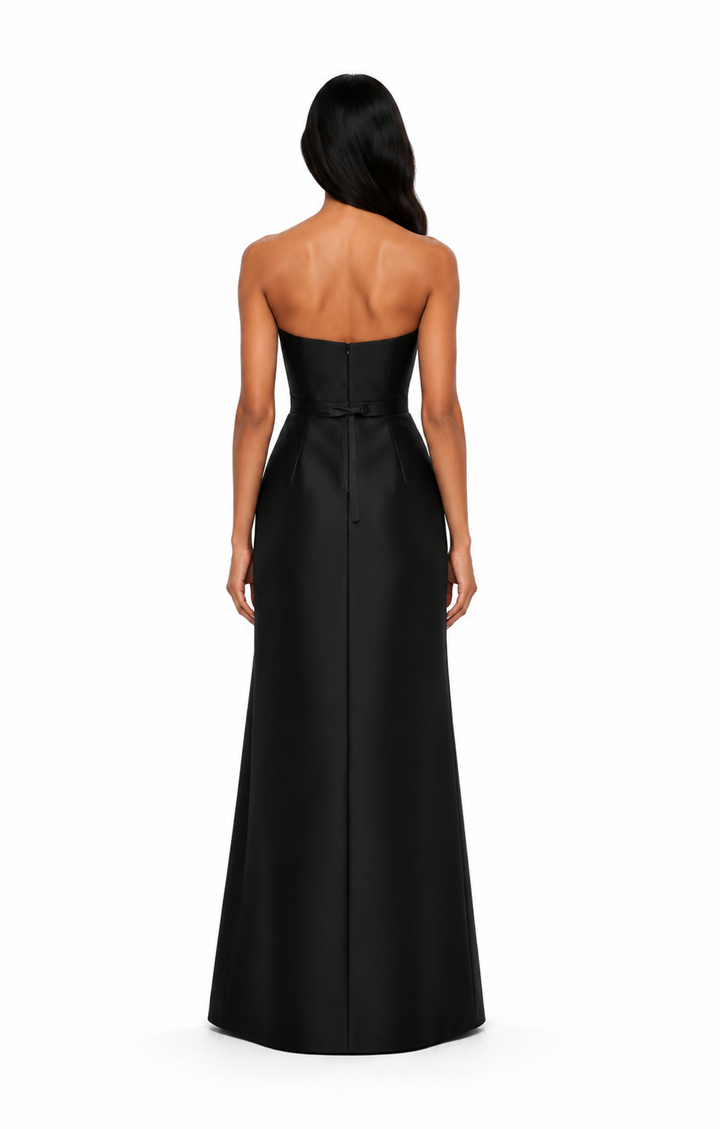 Strapless Peplum Column Maxi Dress – MONOELLE