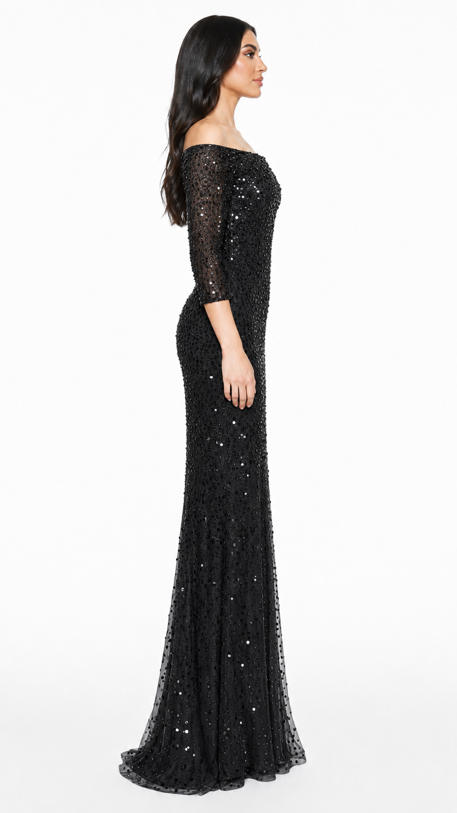 Blush Sequin Off-Shoulder Maxi Dress – CELESTE