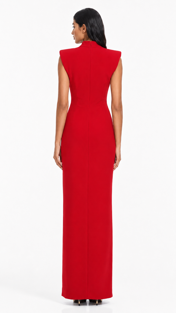 Black Gold Zip High Slit Maxi Dress – NOVARA