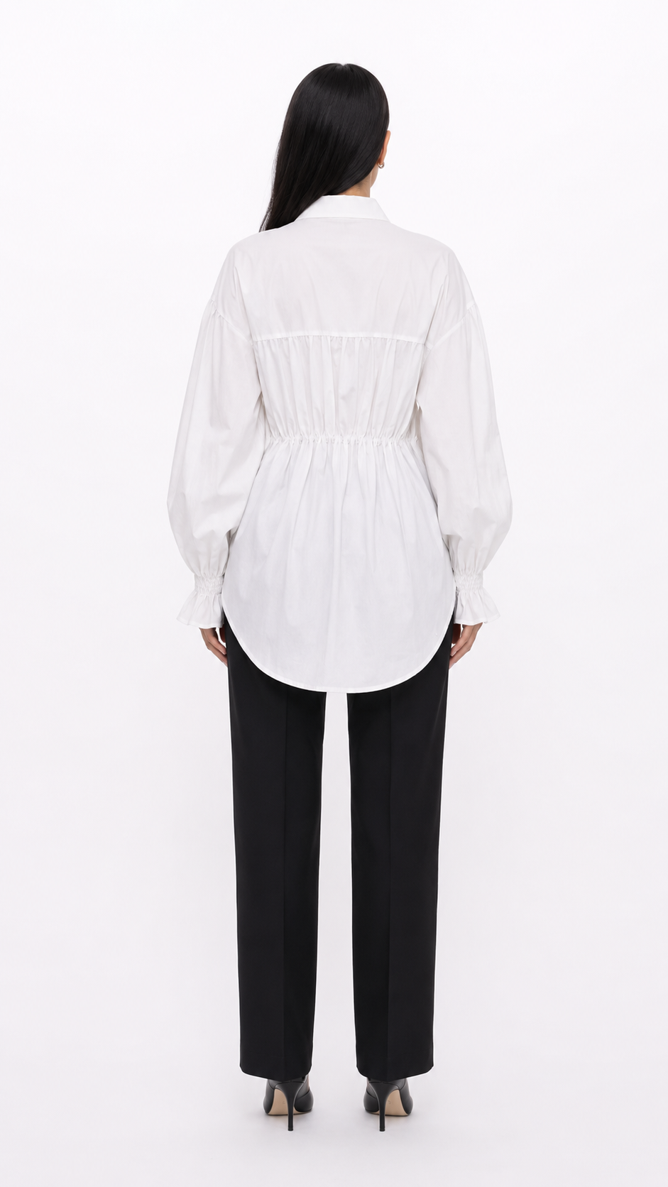 White Shirt with Denim Corset Detail – VELORIA