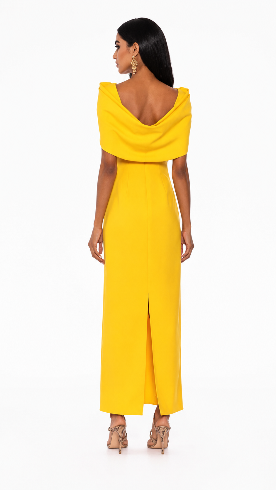 Sunshine Yellow Cape Sleeve Maxi Dress – SOLÉNA