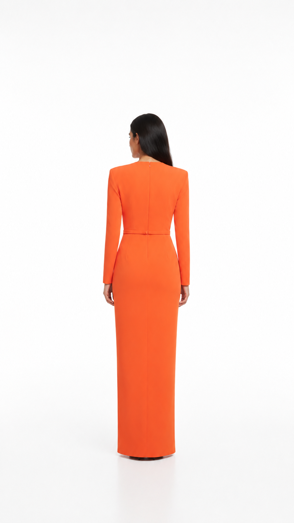 Orange Asymmetric Neckline Maxi Dress – SOLARA