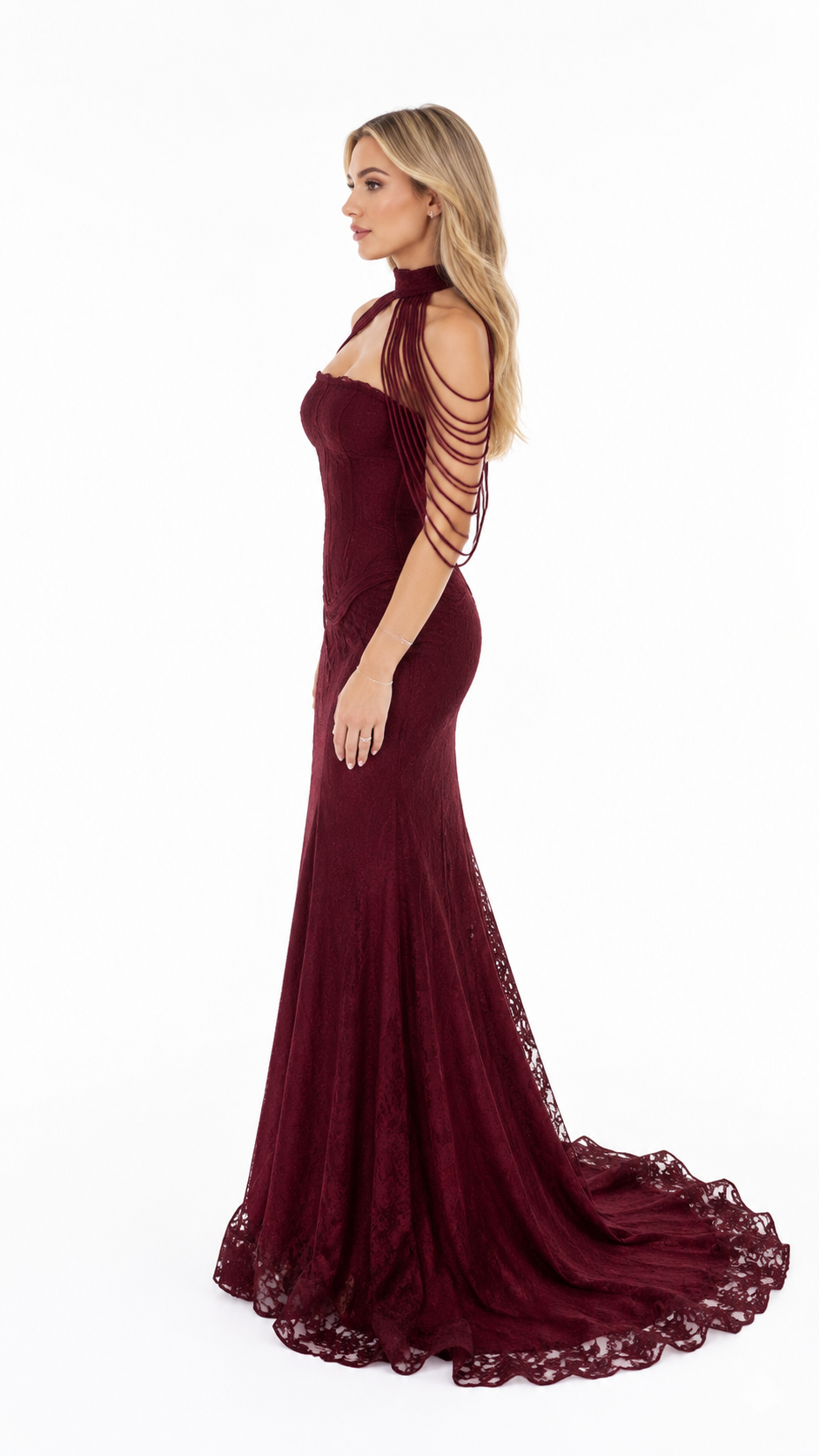 Black Corset Cape Evening Gown – VÉRONIA