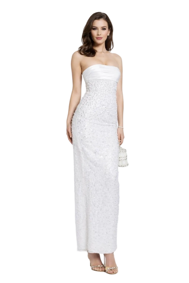 strapless embellished maxi dress – LUMINARA