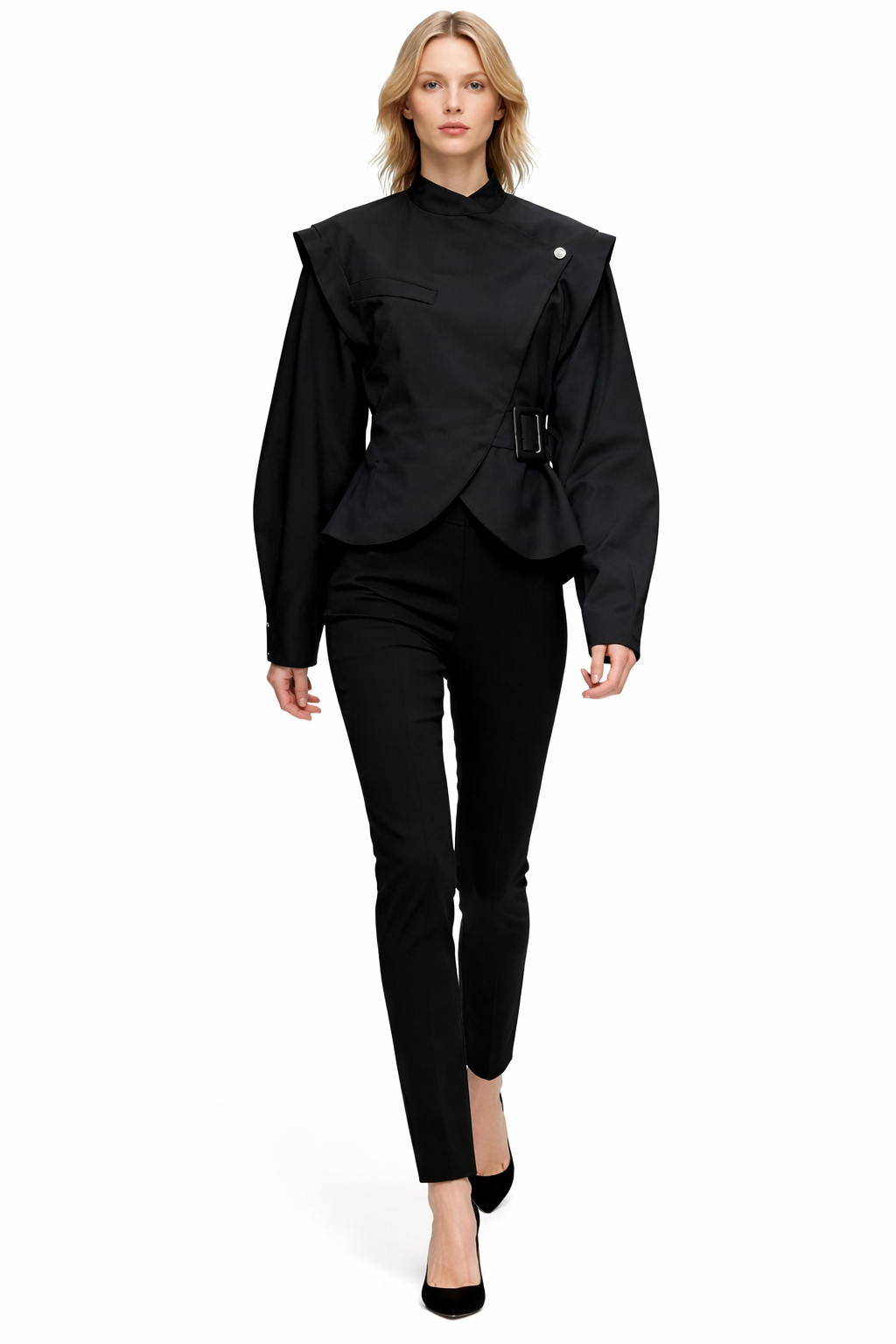 Structured asymmetric jacket with buckle detail – EDGE