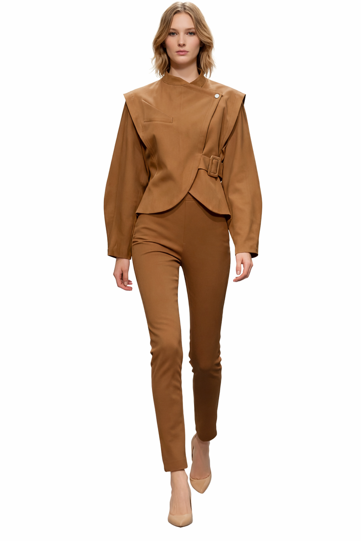 Structured asymmetric jacket with buckle detail – EDGE