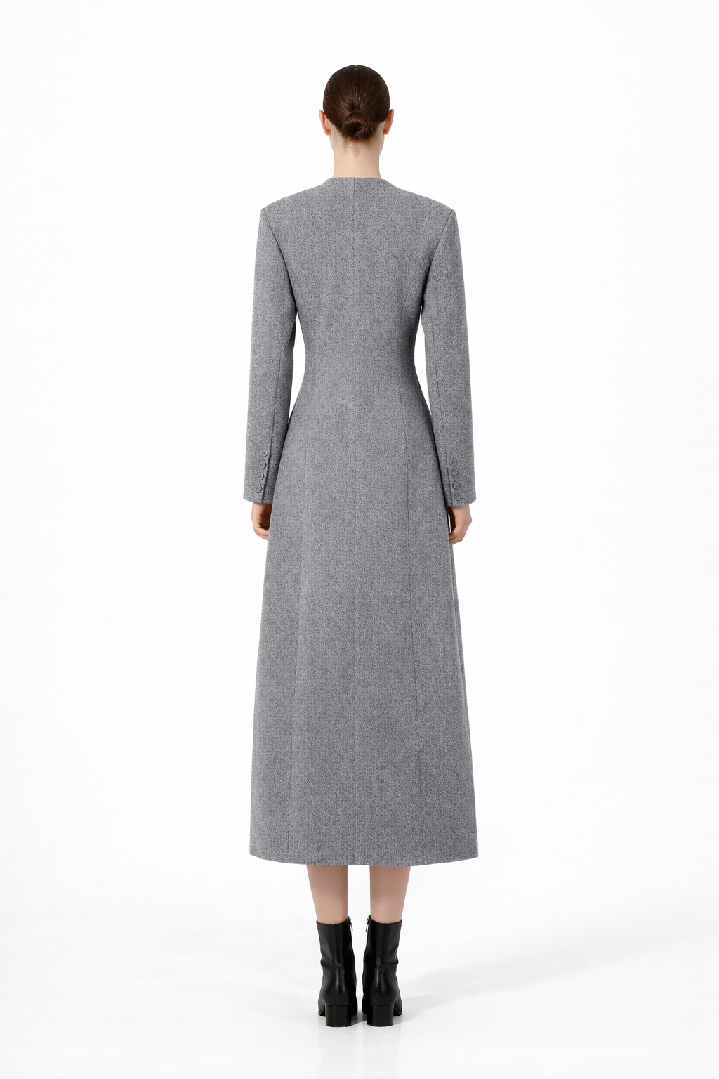 Asymmetric Buttoned Midi Coat Dress – ELLA