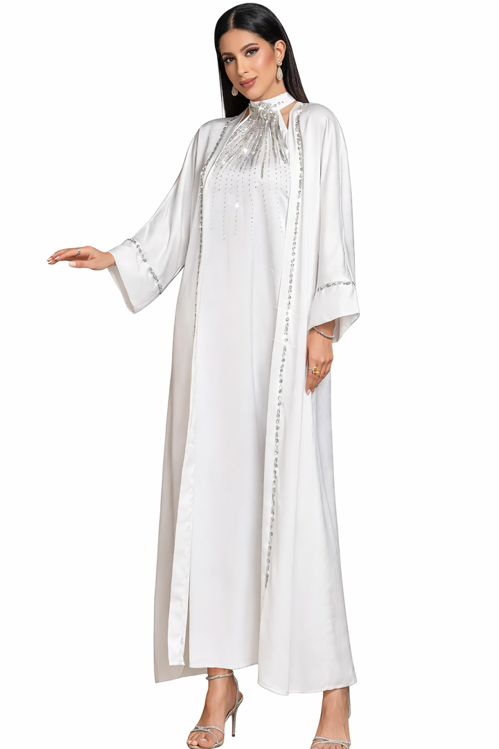 Elegant Long Sleeve Maxi Dress with Defined Waist – SELENE