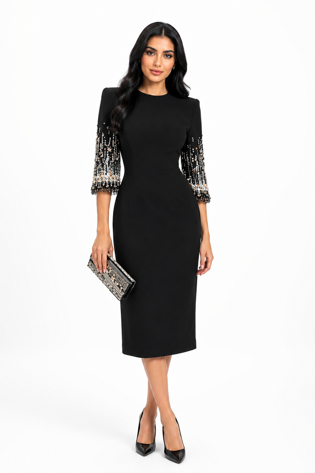 Sequin Cuff Midi Dress - Lovera