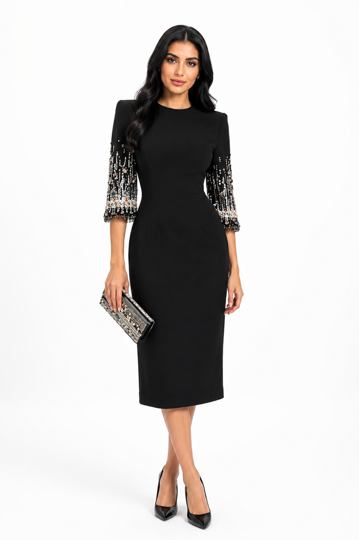 Sequin Cuff Midi Dress - Lovera