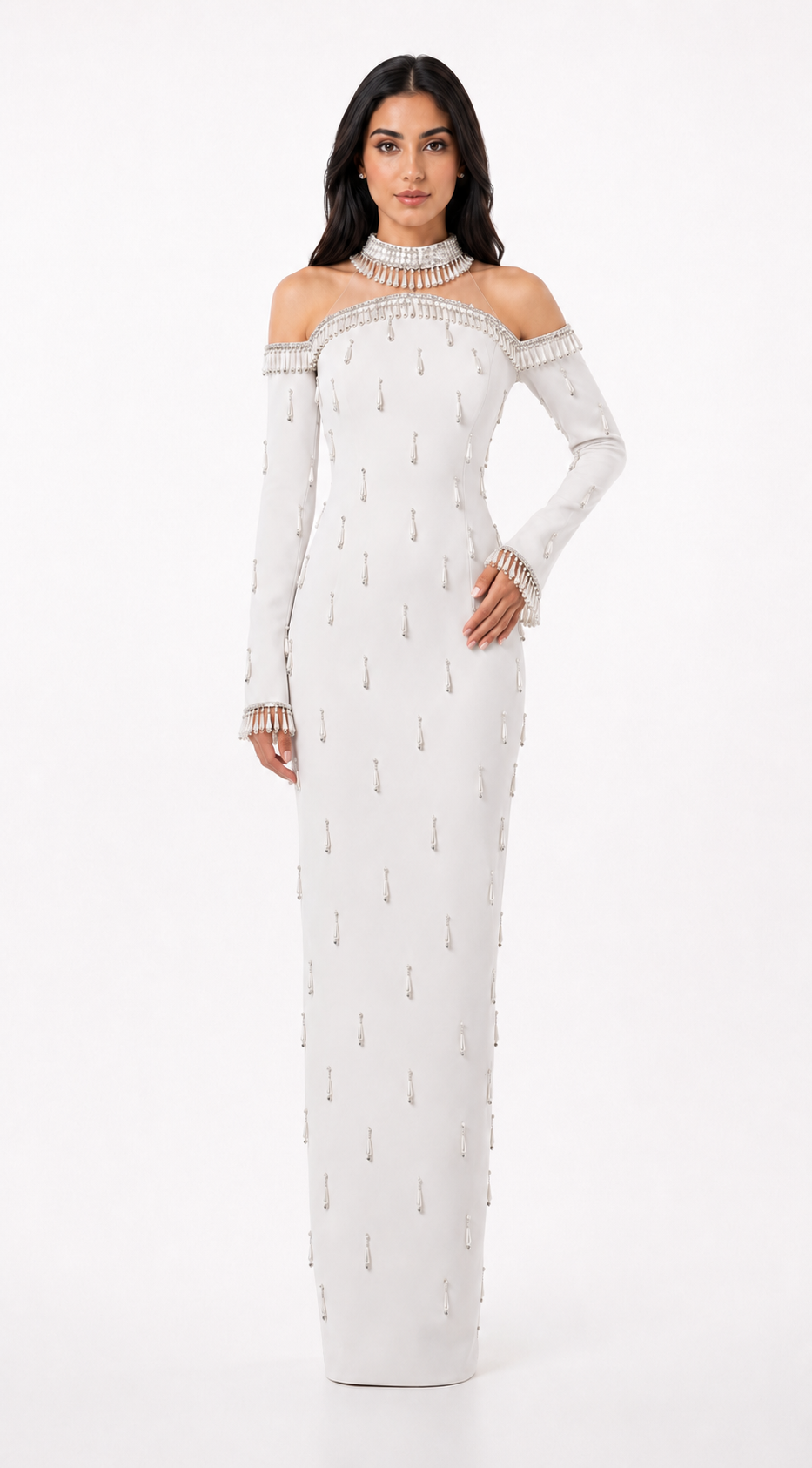 Pearl Off-Shoulder Column Dress - Vera