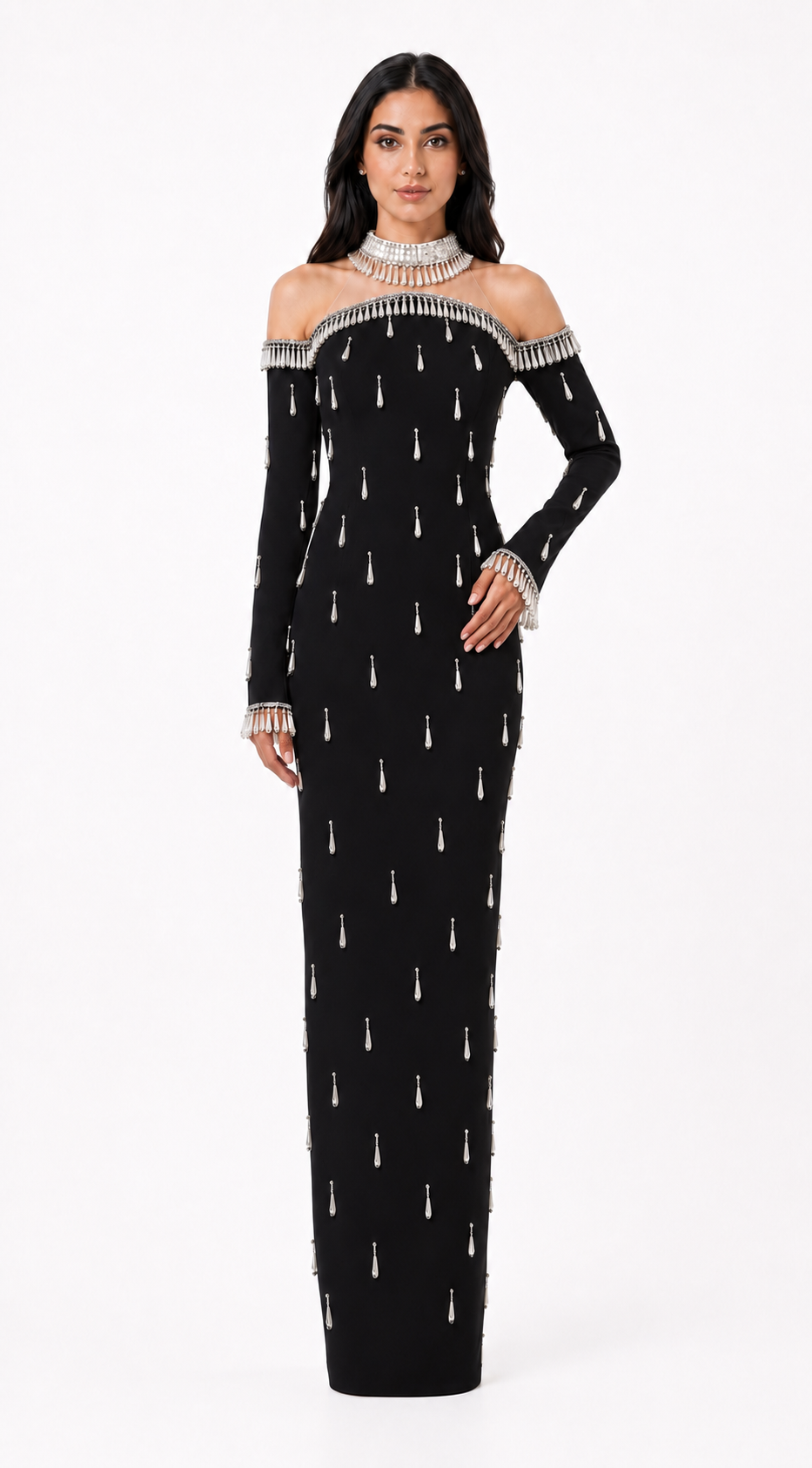 Pearl Off-Shoulder Column Dress - Vera