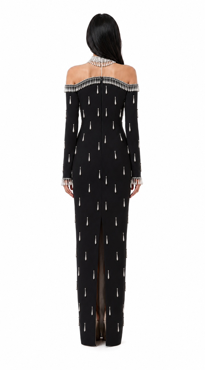 Pearl Off-Shoulder Column Dress - Vera