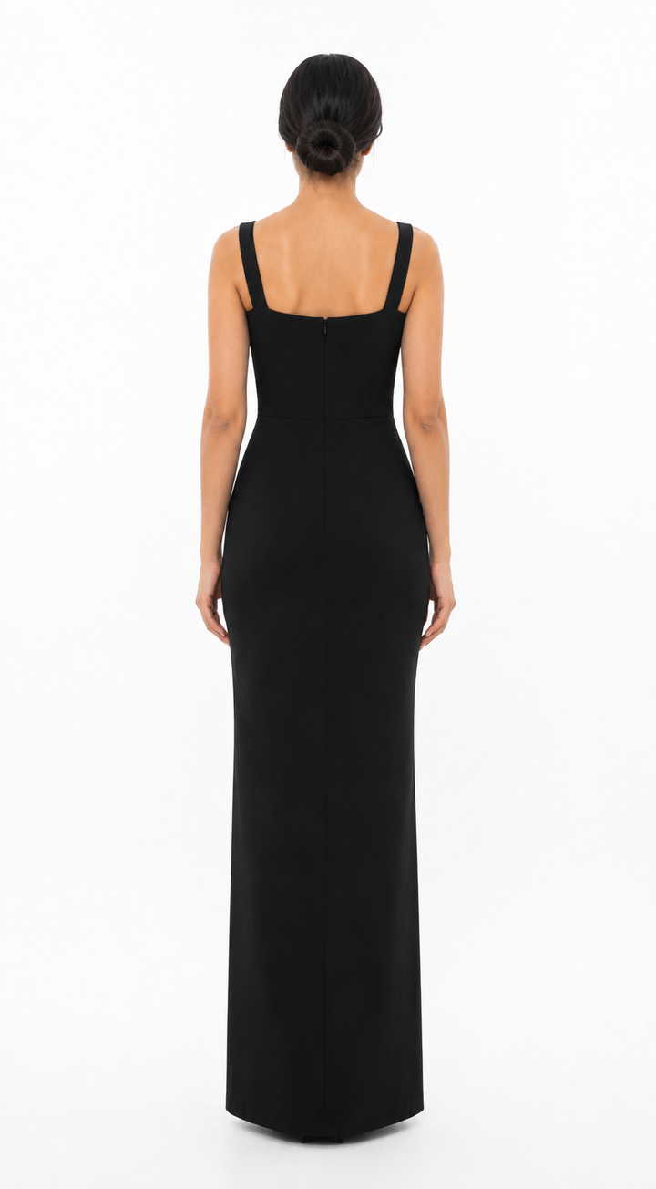 Crystal Floral Embellished Column Gown - Seraphine