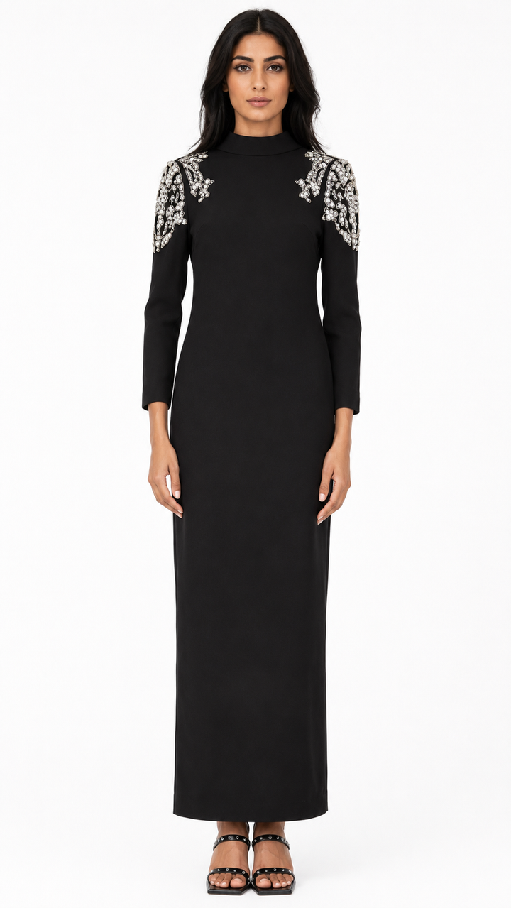 Embellished High-Neck Maxi Dress - Stella