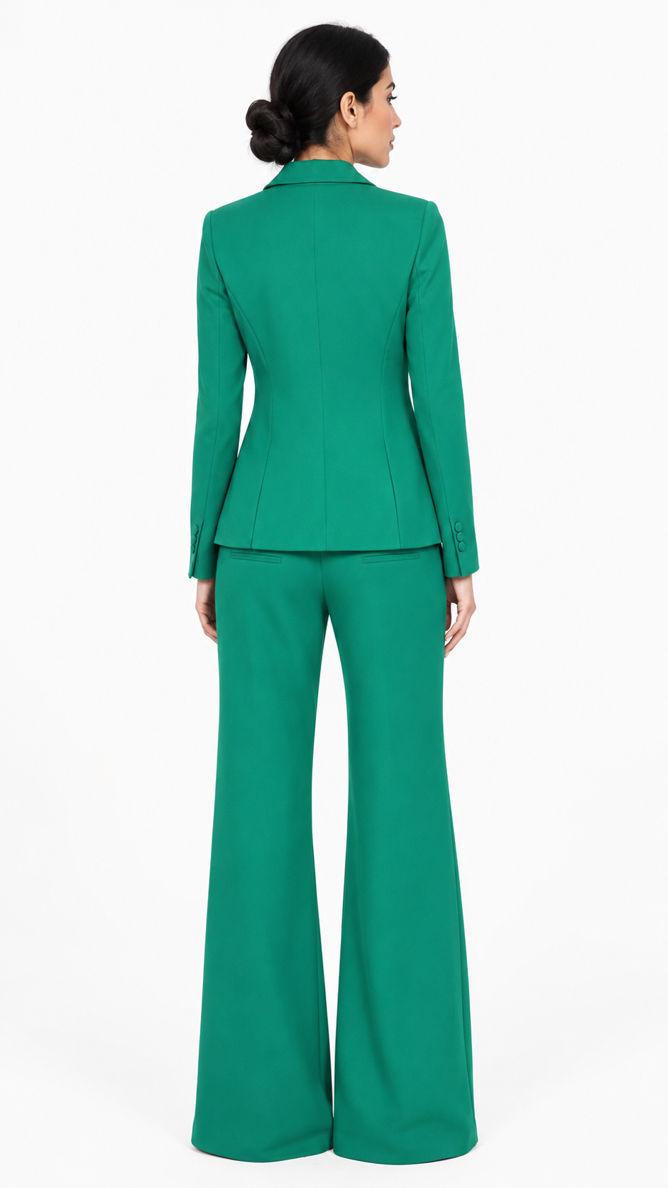 Lace-Up Tailored Blazer & Flared Pants Set - Nova