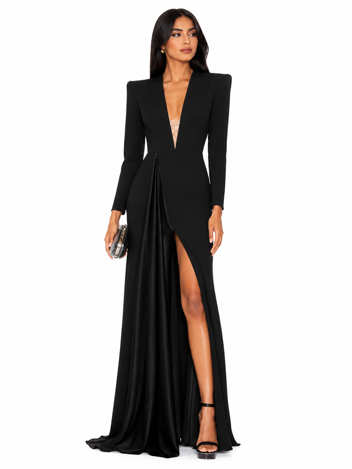 Plunge Blazer Maxi Dress – Sofiee