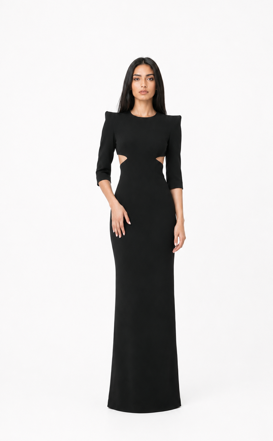 Black Cut-Out Maxi Dress – Elara