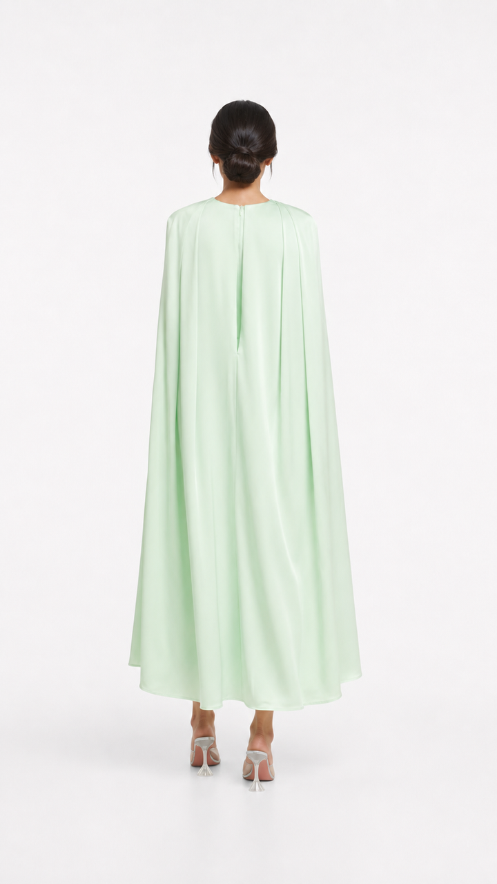 Mint Green Cape Midi Dress – Celeste