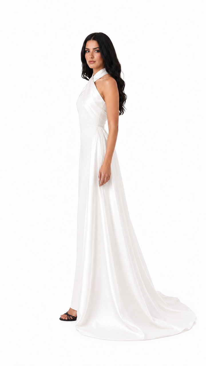 Black Cross Halter Cape Evening Gown – ELVIRE
