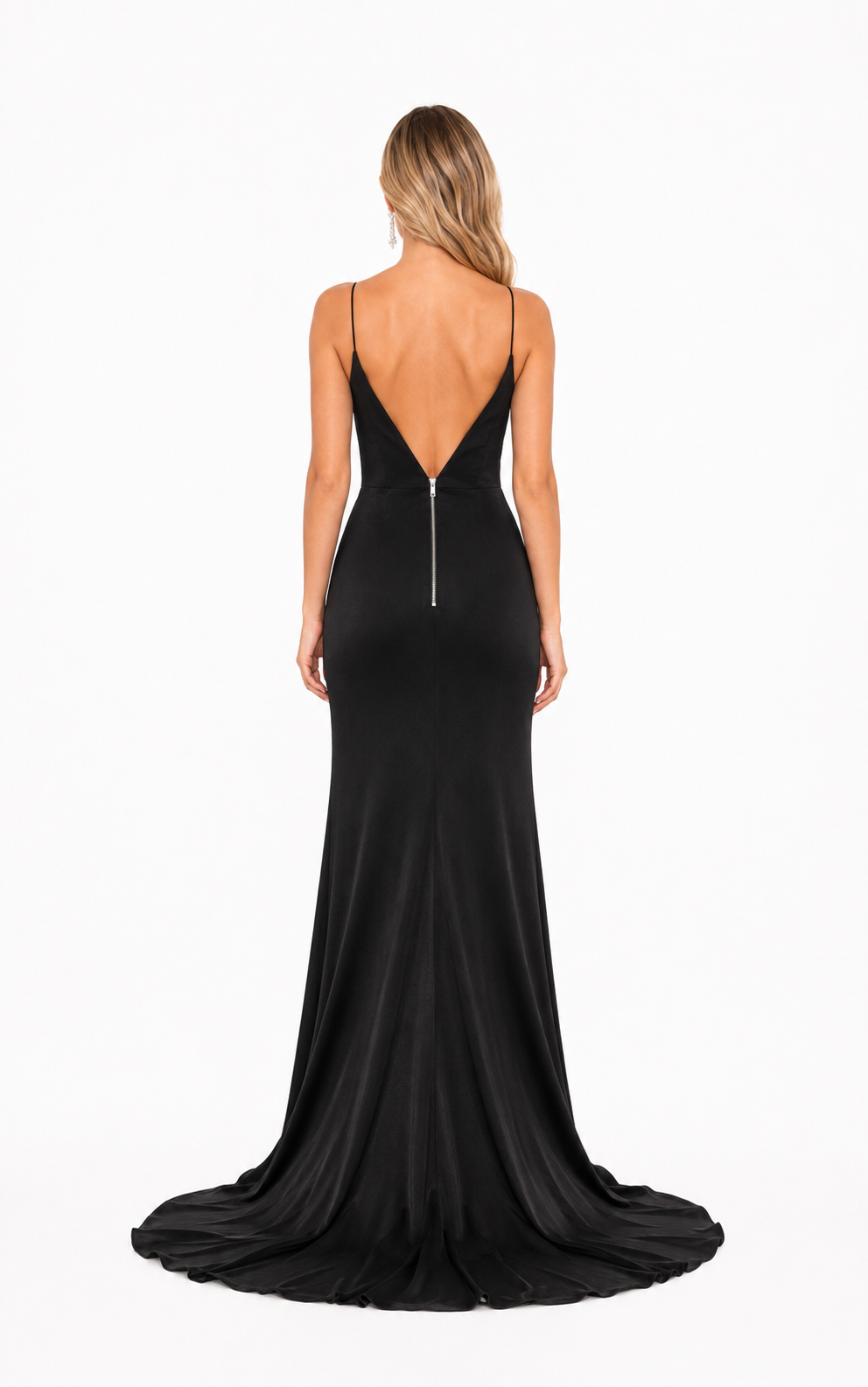 Black Sweetheart Slit Evening Gown – VELORA