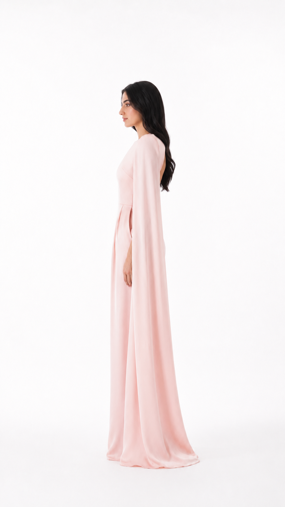 Blush Pink Cape Sleeve Jumpsuit – AURÉLIA