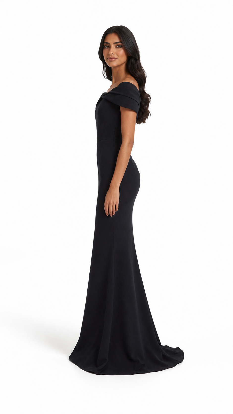 Black Off-Shoulder Mermaid Evening Gown – Solya