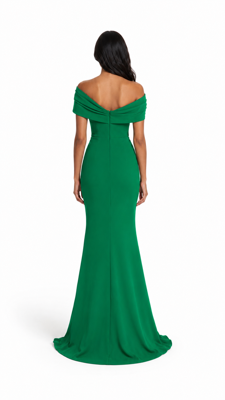 Black Off-Shoulder Mermaid Evening Gown – Solya
