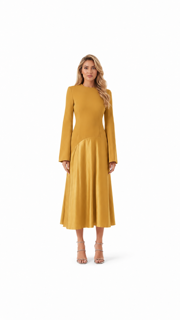 Blush Pink Flared Sleeve Midi Dress – ROSÉVA